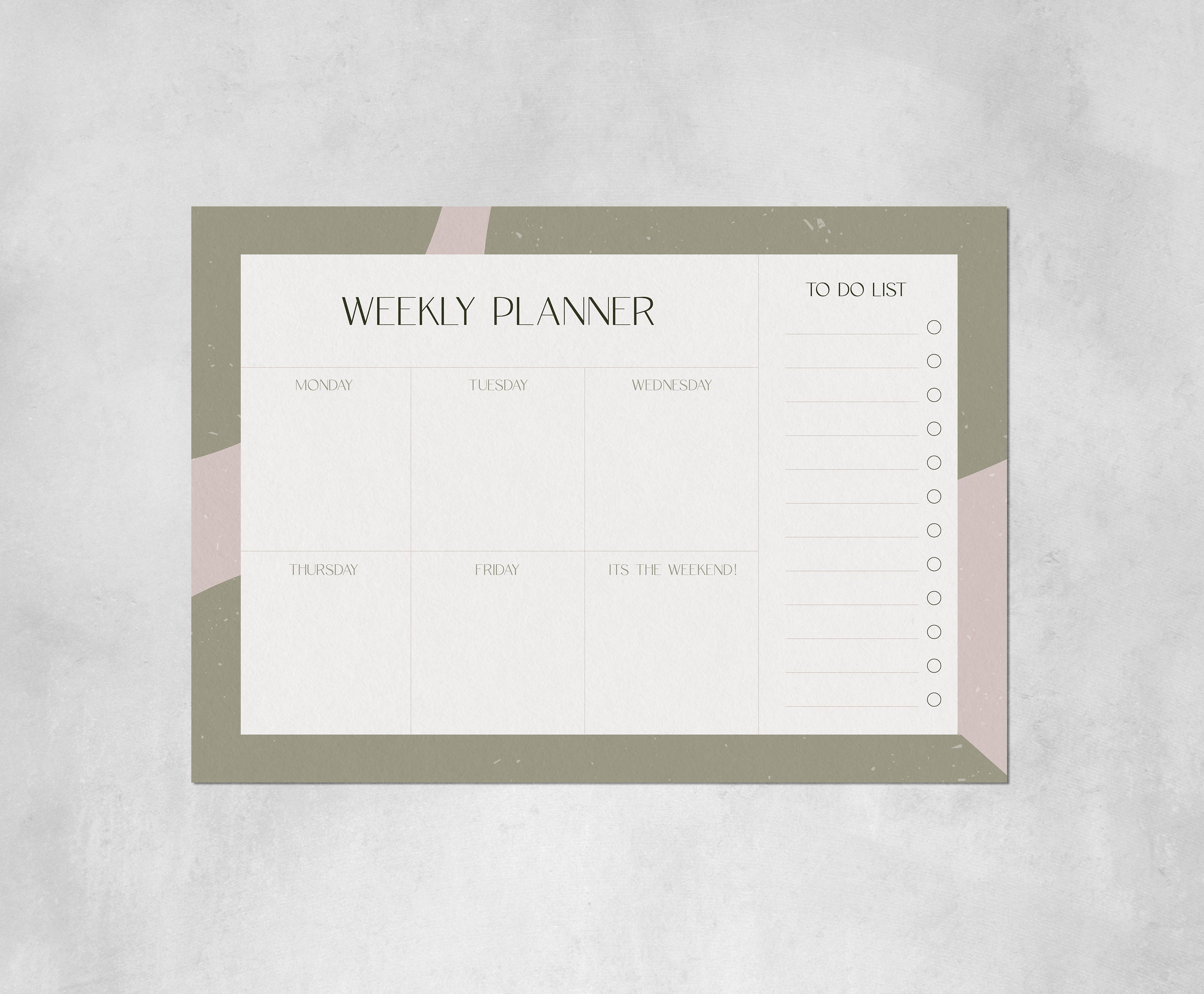 landscape weekly planner printable digital download etsy