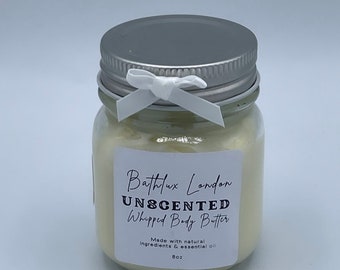 Unscented Body Butter | Whipped Body Butter | Whipped Shea Butter | Mango Butter | Avocado Butter | 8oz