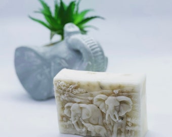 Elephant Soap | Rhino Soap | Safari | Elephant Family | Rhino Family | Handmade | Vegan Soap 85g - 100g