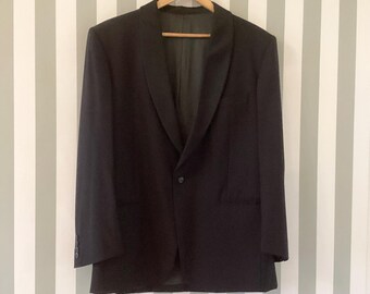 Vintage Dior Smokingjacke aus den 1970er Jahren / Schwarze Herren-Anzugjacke aus Wolle / Christian Dior Jacke / Handgefertigt / Französische Vintage-Jacke aus den 70er Jahren