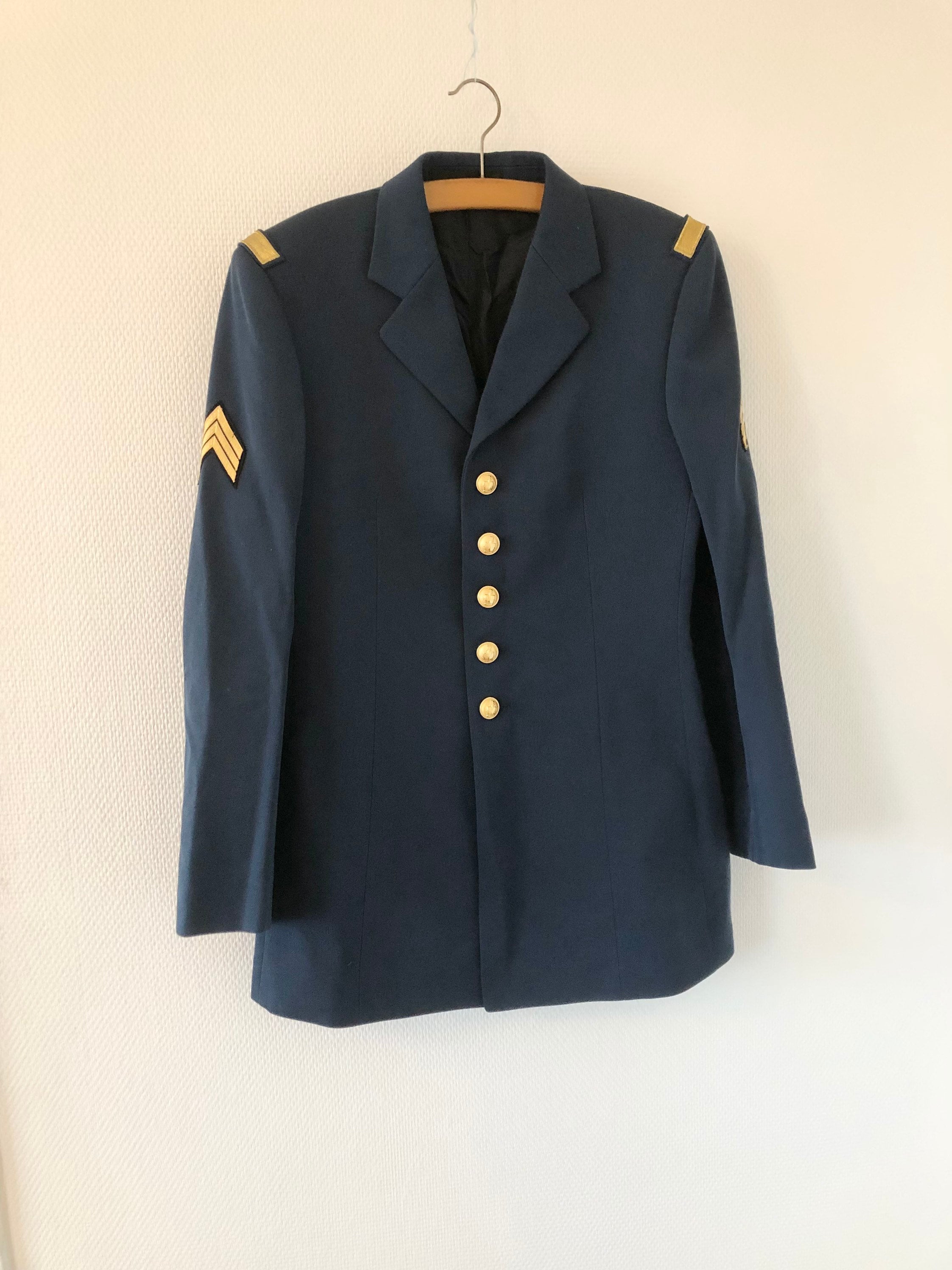 Veste officier vintage 1980 veste uniforme francais veste costume bleu marine french vintage armed coat 80s Etsy France