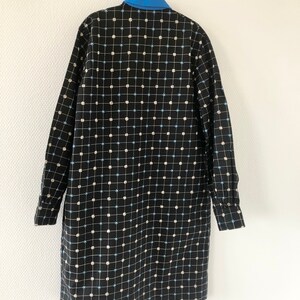 Robe vintage enfant des années 1960 / robe à fleurs noires bleues / blouse 10 ans / fabrication française / French vintage dress 60s image 9