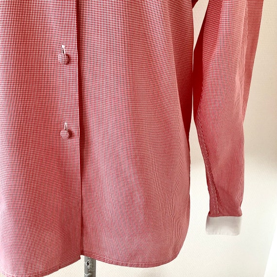 Chemisier vichy vintage 1980 / chemise coton blan… - image 4