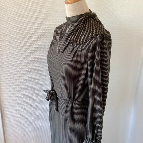 Dress COURRÈGES vintage 1970 / black midi dress s… - image 7
