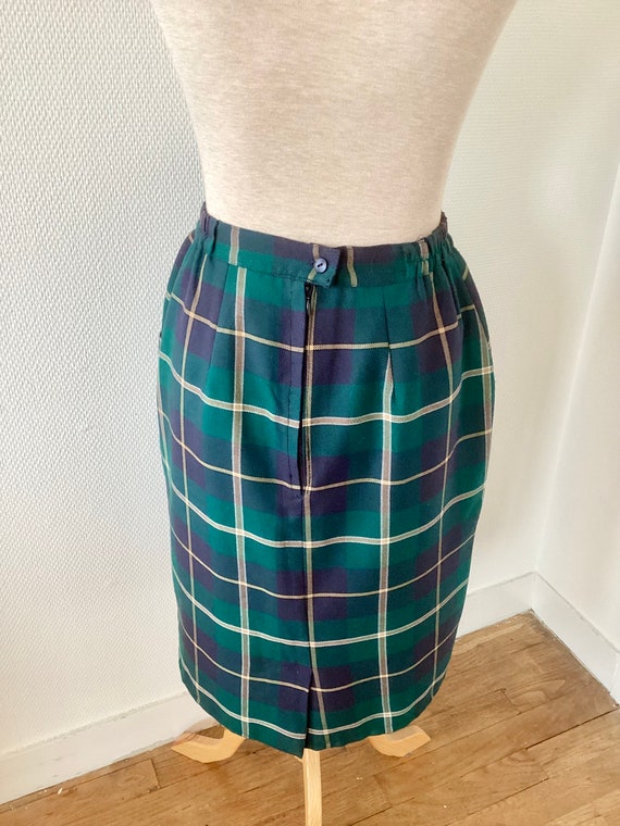 Vintage 1970 Scottish skirt / green straight skir… - image 7