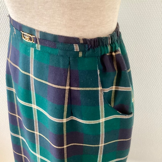 Vintage 1970 Scottish skirt / green straight skir… - image 4