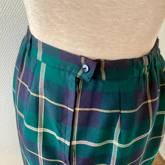 Vintage 1970 Scottish skirt / green straight skir… - image 8