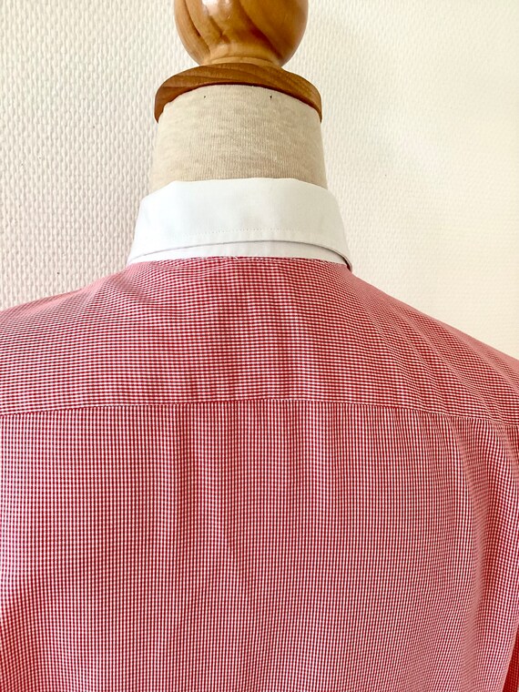 Chemisier vichy vintage 1980 / chemise coton blan… - image 9