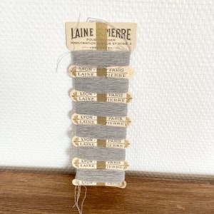 Wool to take back old 1930 / wool saint pierre gray vintage / old thread made in France / antique French wool yarn 30&#39;s