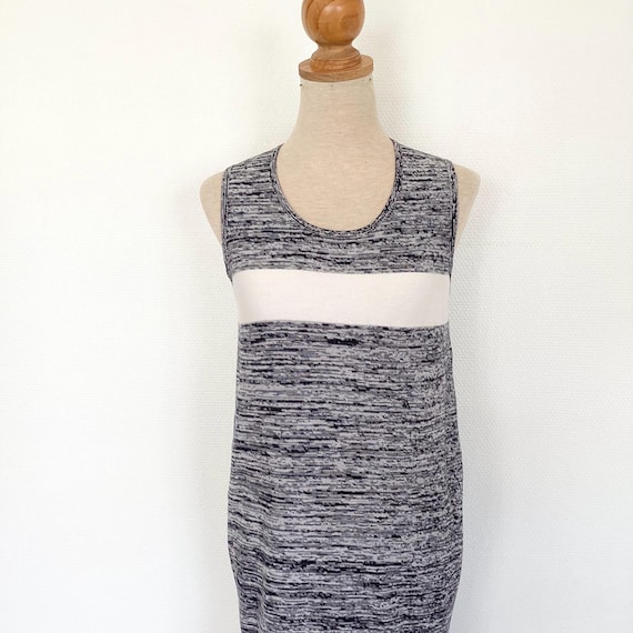 Sonia Rykiel, Robe SONIA RYKIEL vintage 1980 / petite robe courte bleue et blanche chinée / taille S / made in italy / French vintage dress 80’s