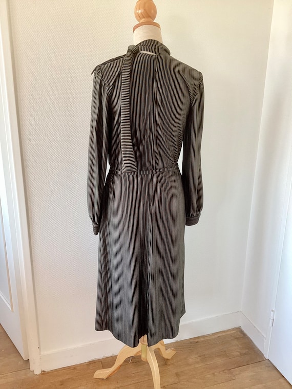 Dress COURRÈGES vintage 1970 / black midi dress s… - image 8