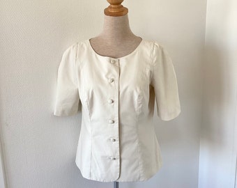 Veste Laura Ashley vintage coton 1980 / veste courte beige / veste anglaise ancienne / taille S /black vintage dress 80’s