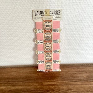 Wool to take back old 1930 / wool saint pierre pale pink vintage / old thread French manufacture / French antique wool yarn 30's