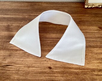 Col amovible vintage 1940 / col en coton piqué blanc / collerette blanche / col costume ancien / fait main / antique removable collar 40’s