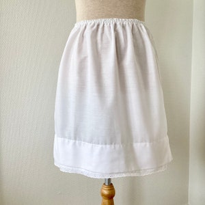 Old petticoat 1970 / vintage white cotton lace skirt / French manufacturing / handmade / vintage lingerie / French vintage petticoat 70’s