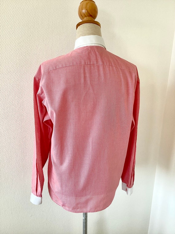 Chemisier vichy vintage 1980 / chemise coton blan… - image 8