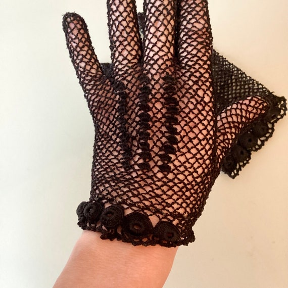 Gants dentelle anciens 1950 / gants vintage en cr… - image 2