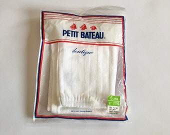 Petit bateau vintage 1970 / leggings coton blanc dentelle / collant enfant 6 ans / vintage child 1970