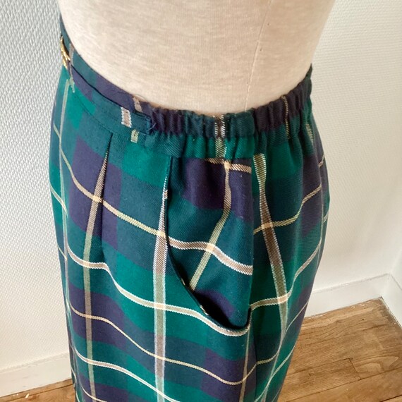 Vintage 1970 Scottish skirt / green straight skir… - image 5