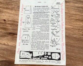 Patron De Robe Vintage Marie Claire N°6074 - Taille 10/12 Ans, Années 50, Occasion, Fait En France