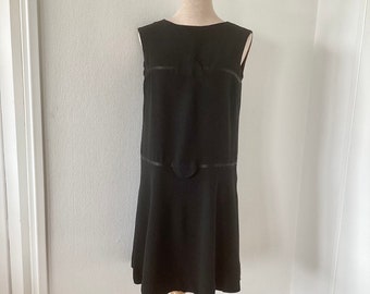 Robe vintage des années 1960 / robe sixties noire et ruban / robe ancienne de cérémonie / fait main / french vintage dress 60’s