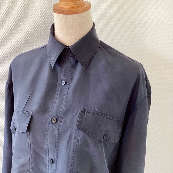 Chemise soie vintage 1980  / chemise soie ancienn… - image 3