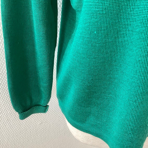 Vintage 1970 sweater / green wool sweater / embro… - image 5