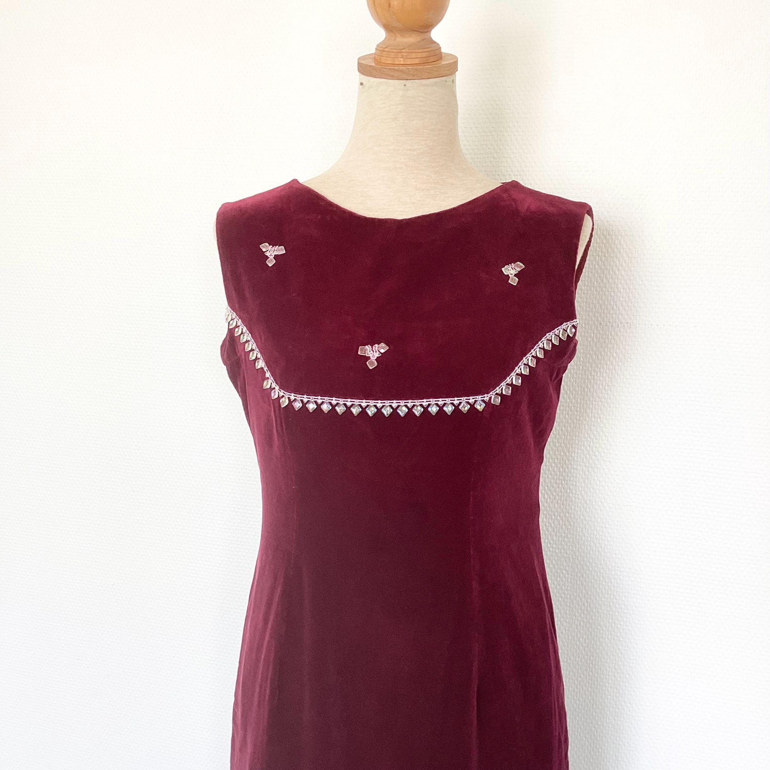 Burgundy 1950s Dress - Etsy