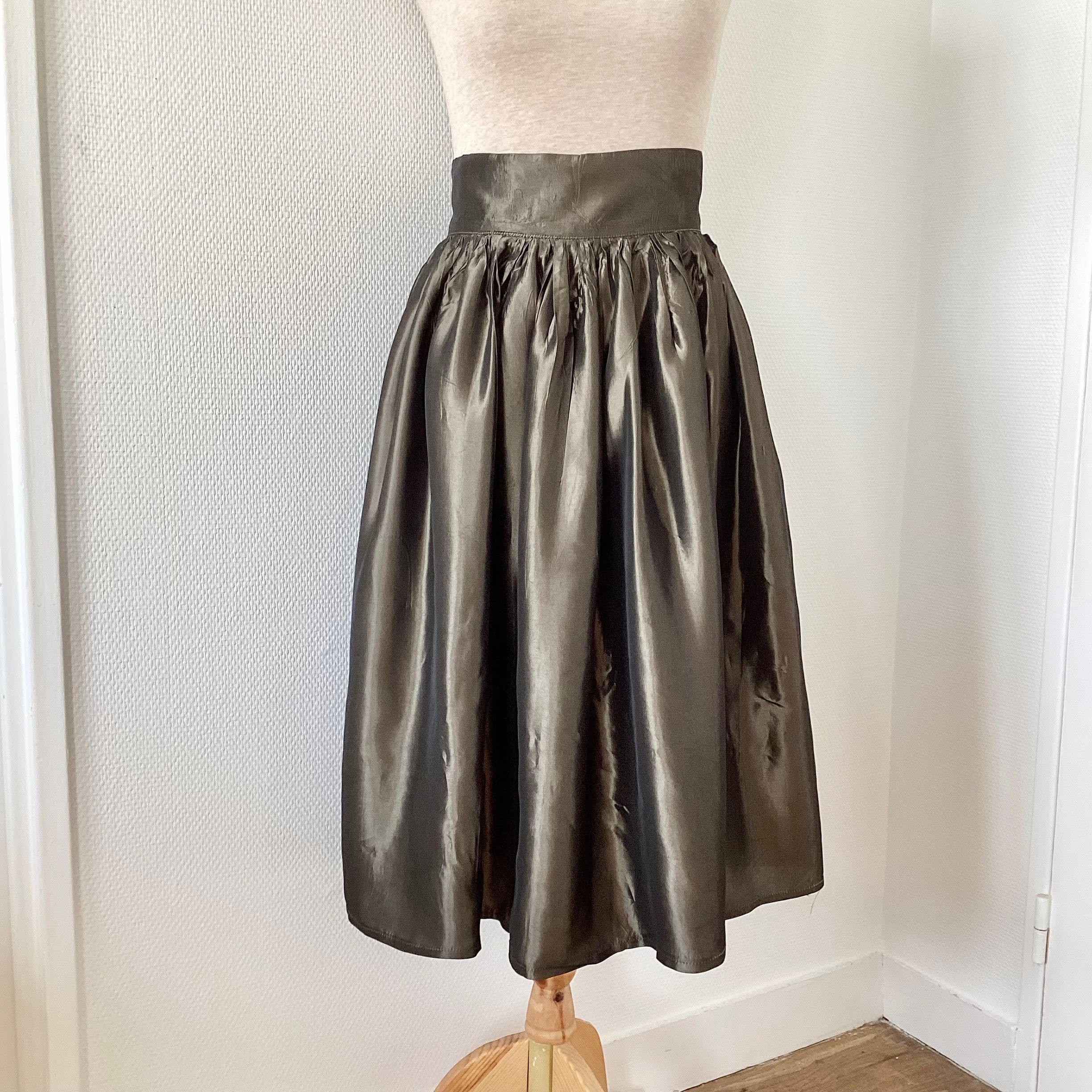 70s Satin Skirt Etsy