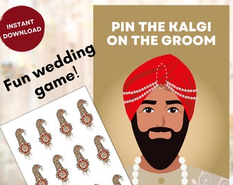 Pin the Kalgi on the Groom: Punjabi Wedding Game (Digital File)