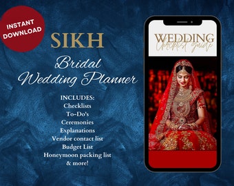 Digital Sikh Wedding Planner 2024| Bridal Sikh Planner | Wedding Planning | Indian Wedding | Digital Planner | Bridal Wedding | Sikh Invites