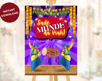 Sade Munde Da Viah Sign: Punjabi Wedding Decor (Digital Download)
