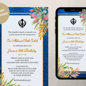 Sri Akhand Path Sahib invite & Akhand Path invite, Digital Akhand Sahib card as Akhand Paath invites, Sikh invitations as Akhand Paath card