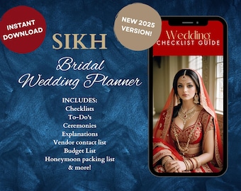 2025 Sikh Wedding Planner: Bridal Checklists & Guides (Digital Download)