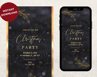 Editable Christmas Party Invitation: Digital Template (Instant Download)
