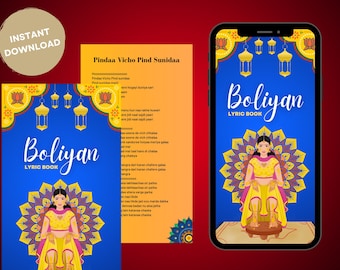Punjabi Wedding Boliyan Song Book: Ladies Sangeet-teksten (digitale download)
