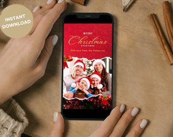 Photo Christmas Card Template: Minimalist Holiday Card (Digital Download)