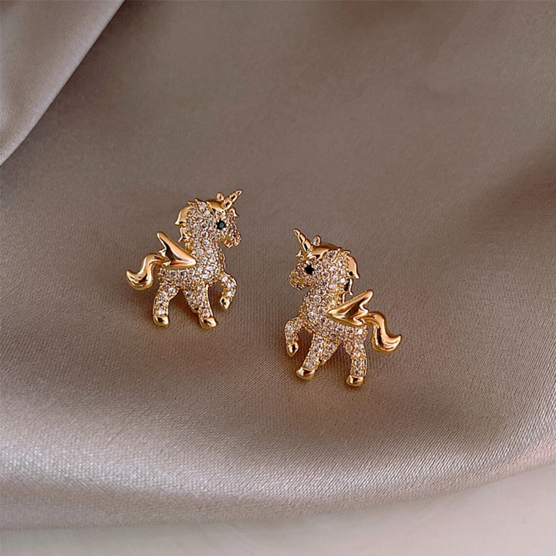 Unicorn Earrings Cute Stud Earrings Dainty Earrings Unicorn Etsy
