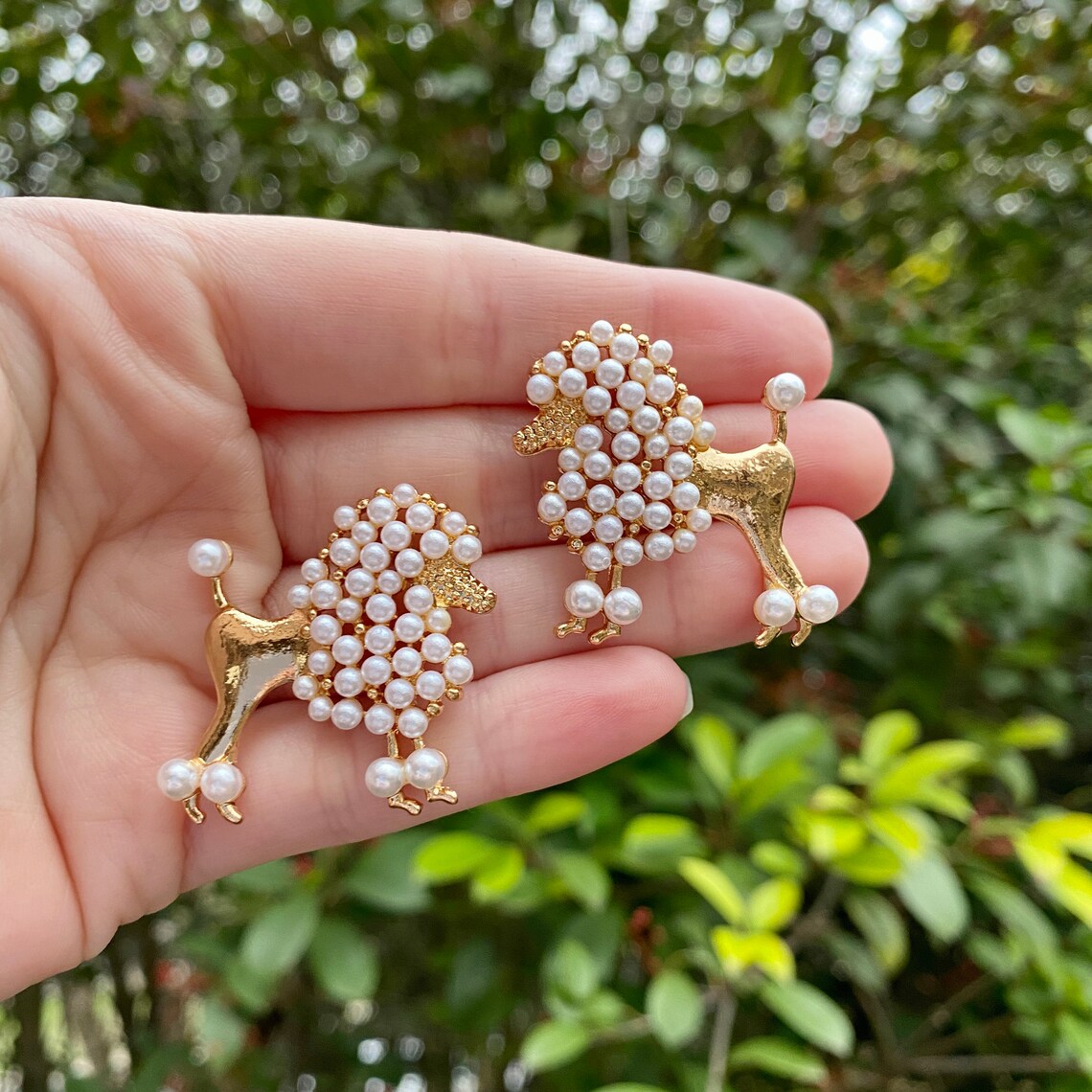 Standard Poodle Earrings Dog Breed Jewelry Pearl Studs Etsy