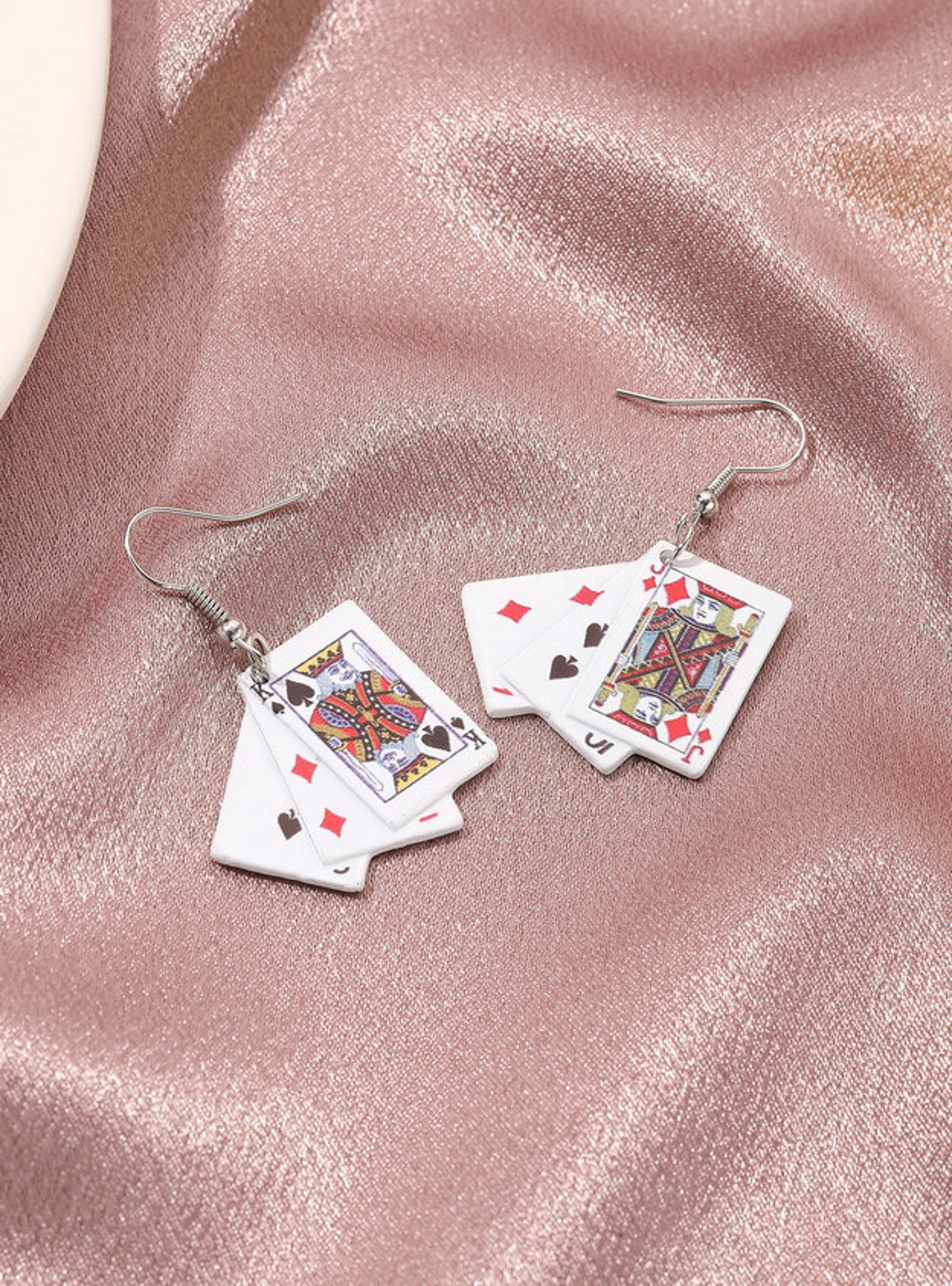 Playing Card Earrings King of Spades Jack of Diamonds Etsy