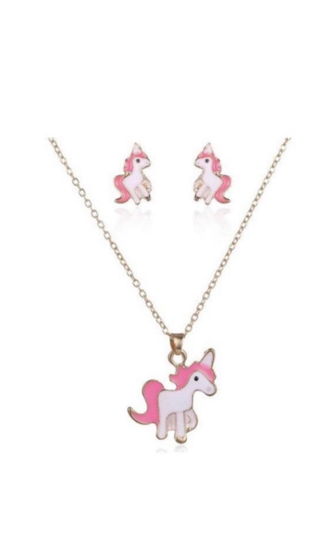 Girls Unicorn Jewelry Set, Unicorn Earrings, Unicorn Necklace, Unicorn Jewelry Set, Girls Stud