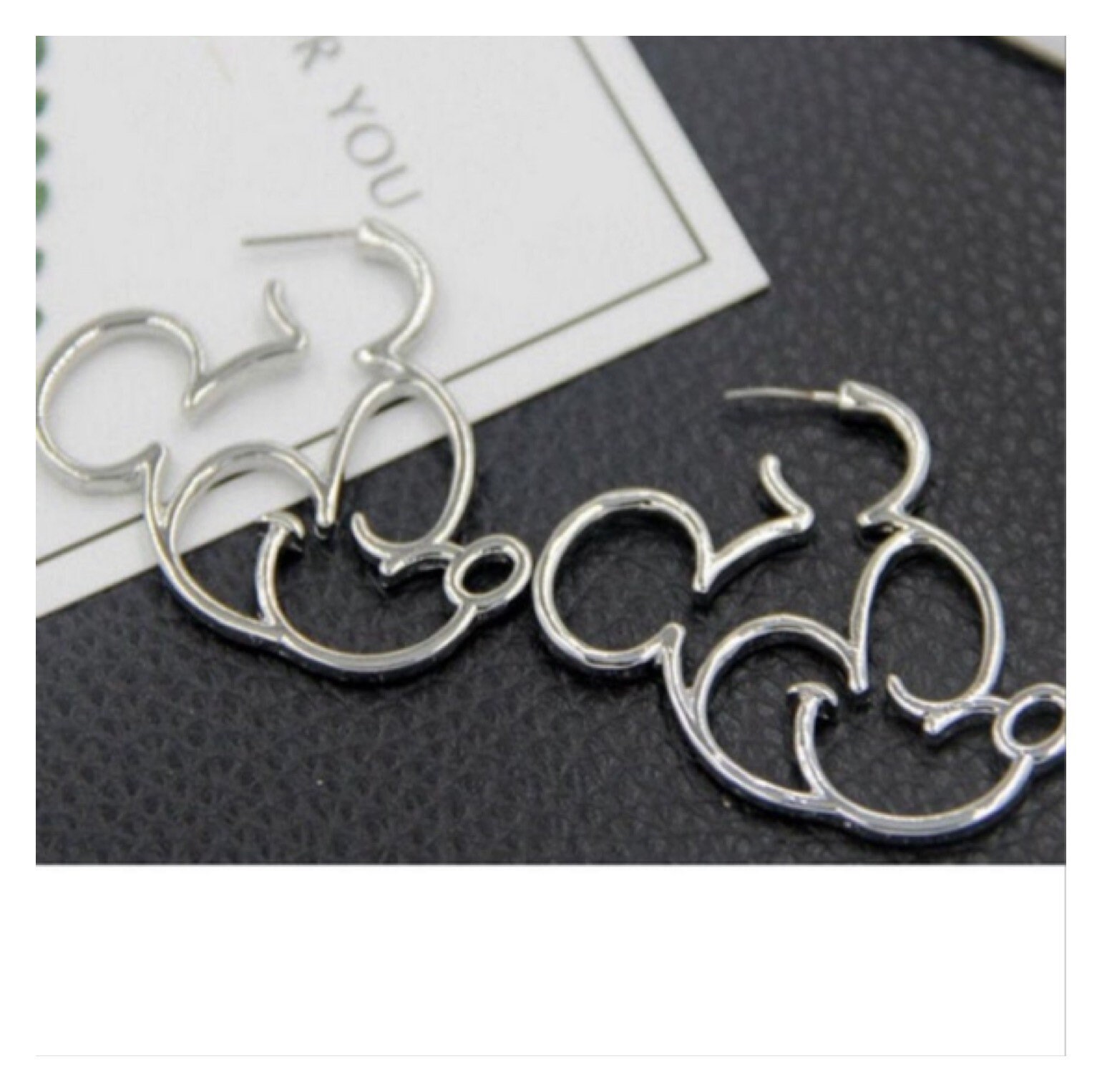 Mickey mouse earrings silver deals
