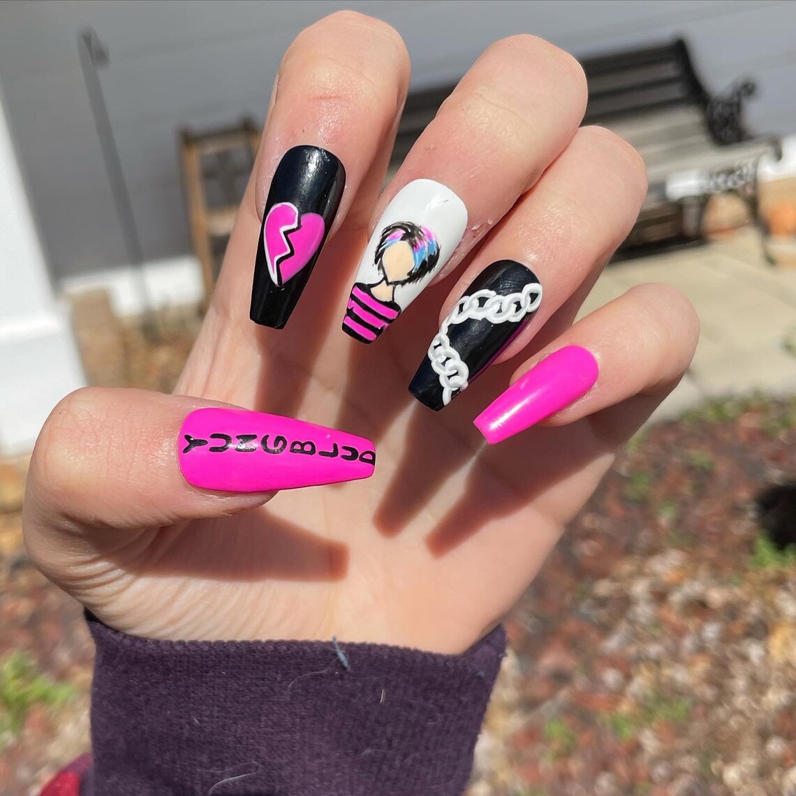 Yungblud Presson Acrylic Nails Etsy