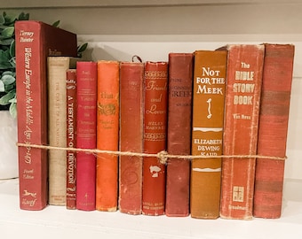 Vintage Decor - Use This Decorative Book Set as Bookshelf Decor, Coffee Table Books or Unique Shelf Decor - 11 Hardcover Antique Books