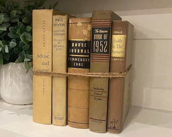 Vintage Decor - Use This Decorative Book Set as Bookshelf Decor, Coffee Table Books or Unique Shelf Decor