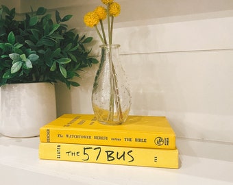 Decorative Books | Yellow Decorative Accents | Build Your Own Book Stack | Book Bundle | Farmhouse Decor | Vintage Books