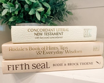 Decorative Books | Books by Color | Build Your Own Book Stack | Book Bundle | Farmhouse Decor | Vintage Books | Neutral Color Books