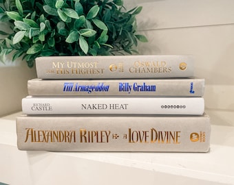 Decorative Books | Books by Color | Build Your Own Book Stack | Book Bundle | Farmhouse Decor | Vintage Books | Neutral Color Books