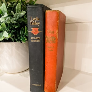 Red and Black Book Stack | Vintage Decorative Books | Old Book Bundle | Shabby Books for Display | Home Decorating