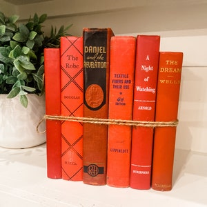 Vintage Decor - Use This Decorative Book Set as Bookshelf Decor, Coffee Table Books or Unique Shelf Decor - Set of 6 Hardcover Antique Books